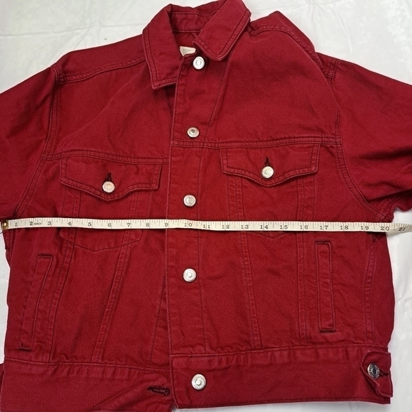 𝅺topshop MOTO Red Boxy‎ Denim Jacket - Picture 11 of 14